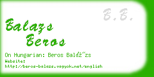 balazs beros business card